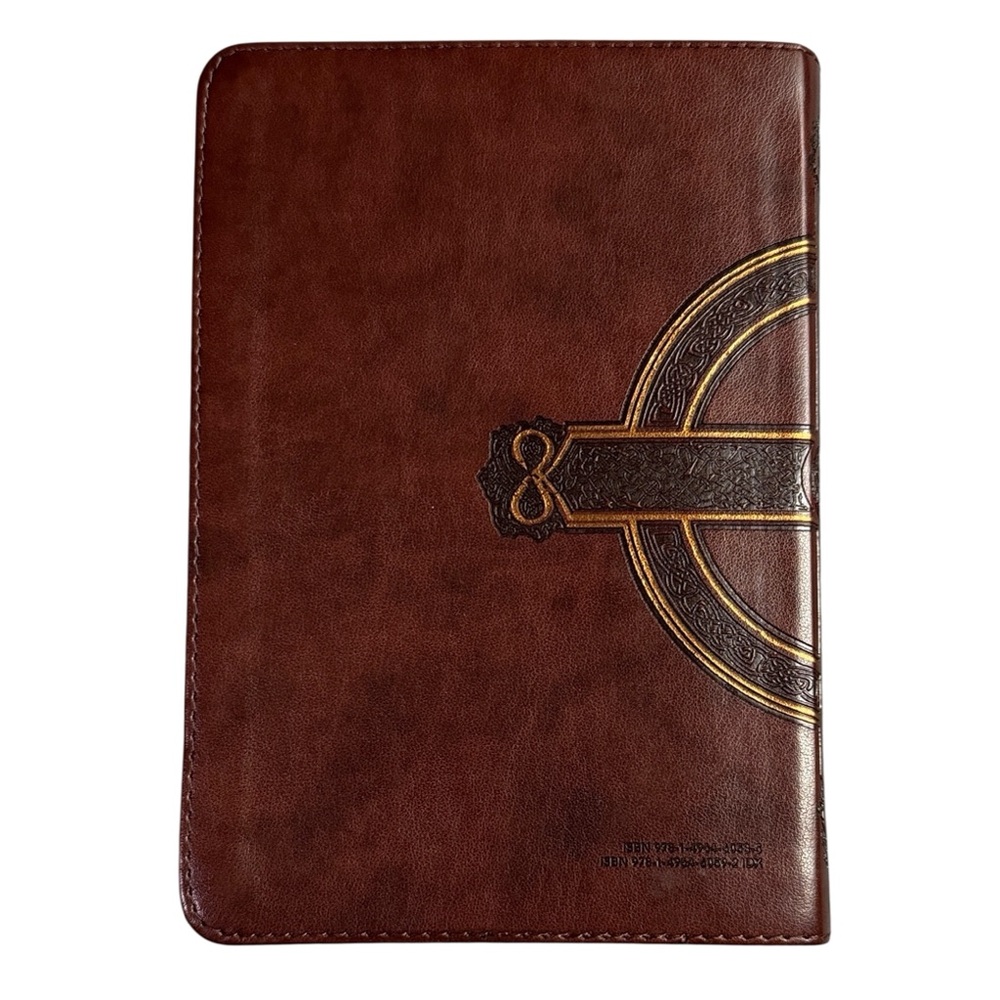 NLT Compact Giant Print Bible Leather Like Embossed Design - Picture 2 of 5